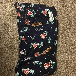 Old Navy Kids Pajama Bottoms - Navy with Holiday Print